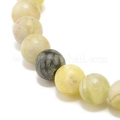 Rundes elastisches Armband aus natürlicher Qinghua-Jade&nbsp;BJEW-JB07554-01