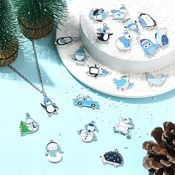 40 stücke 20 stile winter thema zink-legierung emaille anhänger&nbsp;ENAM-CJ0006-43