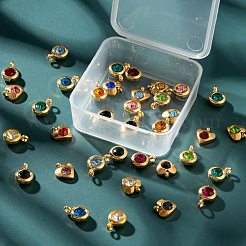 36 Stück 12 Farben 304 Edelstahl Strass Charms&nbsp;STAS-LS0001-29G