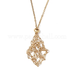 Collana con sacchetto in macramè in acciaio inossidabile 304 per pepite di pietre preziose&nbsp;NJEW-JN05525-01
