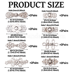 16 Paar verstellbare Jeans-Knopfnadeln aus Legierung in 8 Stilen&nbsp;DIY-TA0013-01P