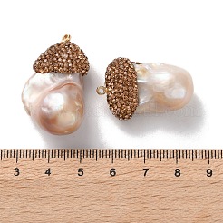 Gestellbeschichtung Messing Topas Strass Anhänger&nbsp;KK-K362-07G