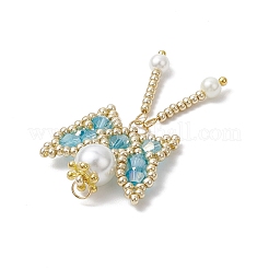 Colgantes de mariposa con cuentas de vidrio&nbsp;PALLOY-MZ00649-05