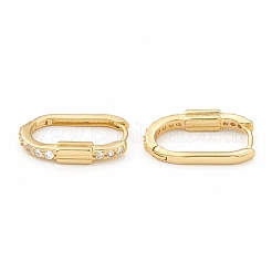 Orecchini a cerchio ovali con zirconi chiari&nbsp;EJEW-L231-68G
