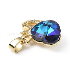 Pendenti in vero ottone placcato in oro 18k placcato in cremagliera con micro pavé di zirconi cubici trasparenti&nbsp;KK-C015-18G