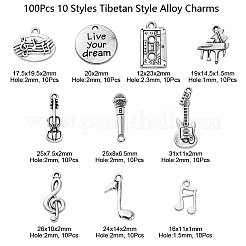 100pcs 10 estilos colgantes de aleación de estilo tibetano sin plomo y sin cadmio&nbsp;TIBEP-CJ0001-91