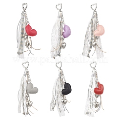 Pendentifs décoratifs en forme de cœur en similicuir et plastique CCB&nbsp;HJEW-JM04265