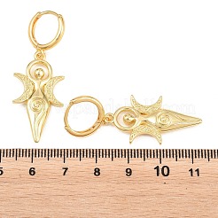 Messing micro pave zirkonia baumeln Creolen&nbsp;EJEW-G471-46G
