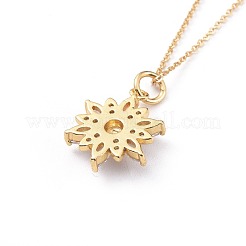 Colliers en laiton avec pendentif avec zircone cubique de micro pave&nbsp;NJEW-JN02523-M