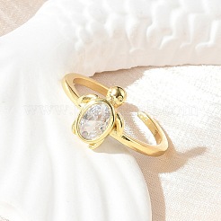 Offene Manschettenringe mit klarem Zirkonia&nbsp;RJEW-A061-03G