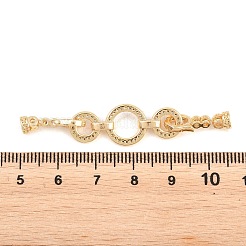 Messing Micro Pave klare Zirkonia Falte über Verschlüsse&nbsp;KK-P354-03G