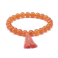 Ensemble de bracelets extensibles de perles rondes de jade de malaisie naturel teint&nbsp;BJEW-JB06956