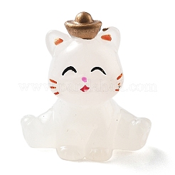 Décorations d'affichage de chat porte-bonheur en résine lumineuse&nbsp;DJEW-P020-01D