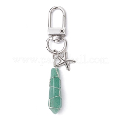 Pendentif en pierre précieuse naturelle enveloppé de fil&nbsp;HJEW-JM01391-S