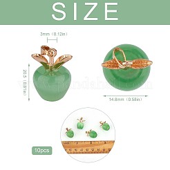 10 stücke apfel edelstein charme anhänger kristall quarz heilung naturstein anhänger opal schnalle für schmuck halskette ohrring machen handwerk&nbsp;JX526G