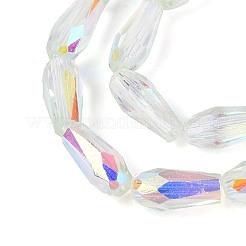 Fili di perline a goccia in vetro trasparente placcato color ab&nbsp;EGLA-T029-08B