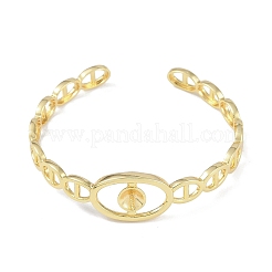 Fabrication de bracelets à manchette ouverte en laiton avec lien marin&nbsp;KK-U020-20G