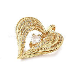 Pendentifs avec zircon cubiques à micro-pavés en laiton&nbsp;KK-F930-25B-G01