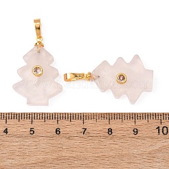 Pendentifs de quartz rose naturel&nbsp;G-P628-04G-04