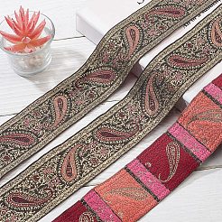 Rubans plats polyester broderies ethniques&nbsp;OCOR-WH0060-39A