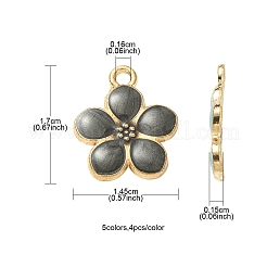 Ciondoli smaltati in lega placcati oro chiaro 20 pz 5 colori&nbsp;ENAM-YW0002-93
