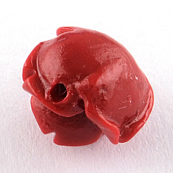 Fiori tinti perline di corallo sintetico&nbsp;CORA-R011-33J