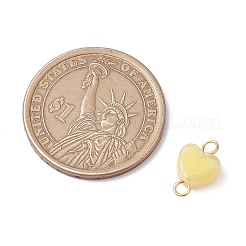 6 Stück 6 Farben Acrylperle in Perlen-Herz-Anschluss-Charms&nbsp;PALLOY-JF03342-01