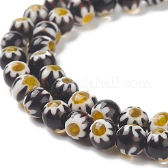 Facettierte Millefiori Glas runde Perlen Stränge&nbsp;LK-P005-11