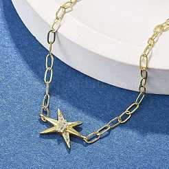 Braccialetti con ciondolo e maglie in argento sterling micro pavé di zirconi cubici s925 per donna&nbsp;BJEW-K276-02G