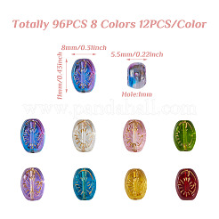 96 pz 8 colori fili di perle di vetro trasparenti&nbsp;GLAA-CW0001-04