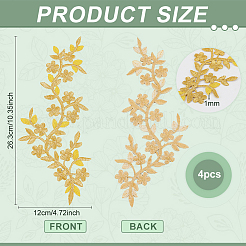 Patchs à coudre et à broder informatisés en tissu de fleur de prunier&nbsp;PATC-WH0021-004B