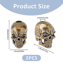 2 pz perline europee in ottone per uso domestico&nbsp;KK-FH0007-41B