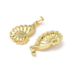 Pendentifs avec zircon cubiques à micro-pavés en laiton&nbsp;KK-I371-13G