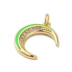 Pendenti in smalto con micro pavé di ottone placcato a cremagliera lunare&nbsp;KK-G504-06G