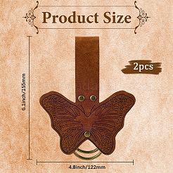 Ciondolo a forma di farfalla in pelle PU con cintura medievale. con anello in lega&nbsp;HJEW-WH20012-09B
