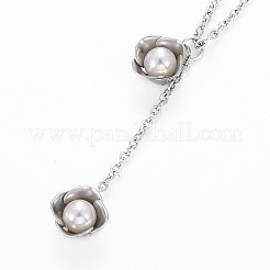 Conjuntos de joyas de acero inoxidable 304 con flores&nbsp;SJEW-H302-13