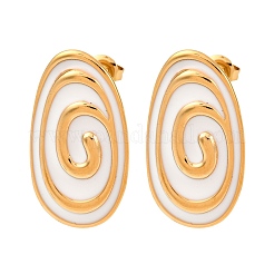 Orecchini ovali in acciaio inossidabile 304&nbsp;EJEW-A136-04G