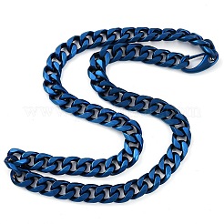 Ionenplattierung (IP) 304 Edelstahl Cuban Link Kette Halsketten für Männer&nbsp;NJEW-B116-07BL