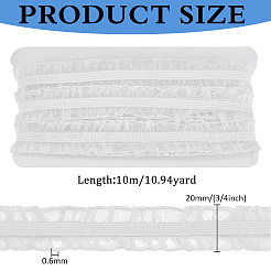 Ruban de dentelle élastique plissé en polycoton de 10 m&nbsp;OCOR-FG0002-62B-02