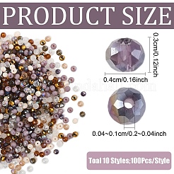 1000 pz 10 colori placcatura perline di vetro trasparente&nbsp;EGLA-YW0005-72C