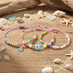3 Stück Armband aus geflochtenen Glasperlen&nbsp;LW3639-5