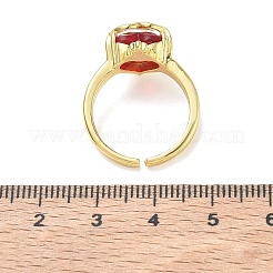 Offene Manschettenringe aus Messing und Glas für Damen&nbsp;KK-CBA760A-01C-G