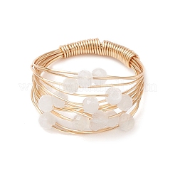 Natürliche Regenbogen-Mondstein-Fingerringe&nbsp;RJEW-TA00221-03