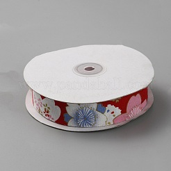 Rubans en coton imprimé fleurs&nbsp;OCOR-WH0045-28B-01