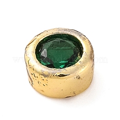 Gestellbeschichtung flach rund Messing Micro Pave Zirkonia Cabochons&nbsp;KK-F874-03G-01