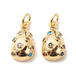 Pendenti in zirconi cubici colorati in micro pavè di ottone&nbsp;LS-KK-G420-26G