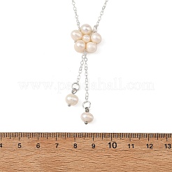 Colliers pour femmes avec pendentif fleur en perles de culture d'eau douce naturelles et chaîne en laiton.&nbsp;NJEW-JN06561