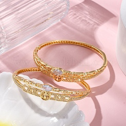 Bracelets à charnière en laiton plaqué or avec micro pavé de zircones cubiques&nbsp;BJEW-H624-07B-G