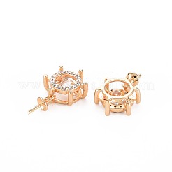 Messing Micro Pave klare Zirkonia Peg Bails Anhänger&nbsp;KK-S364-071