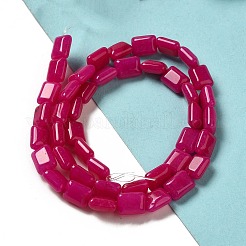 Gefärbt natürlichen weißen Jade Perlen Stränge&nbsp;G-G085-A04-01